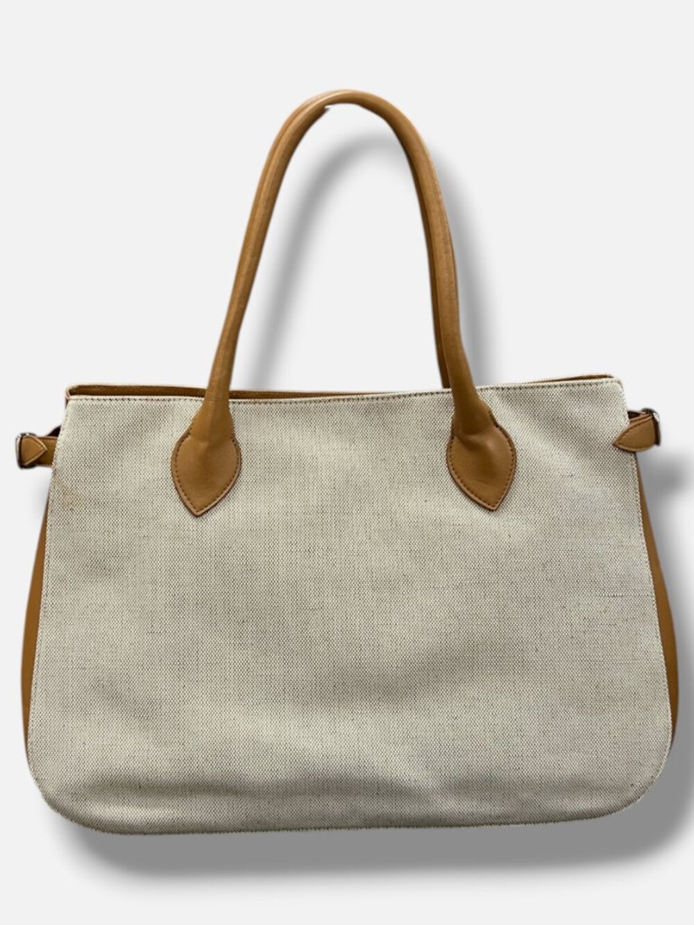 Reformation Women's Beige Oversize Patrizia Canvas & Leather Bag